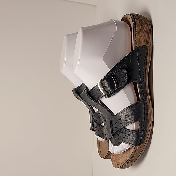 Spring Step Flexus Denia Sandal Slide-On Slip-On Slide Shoes Adjustable Black 8 - Picture 7 of 12